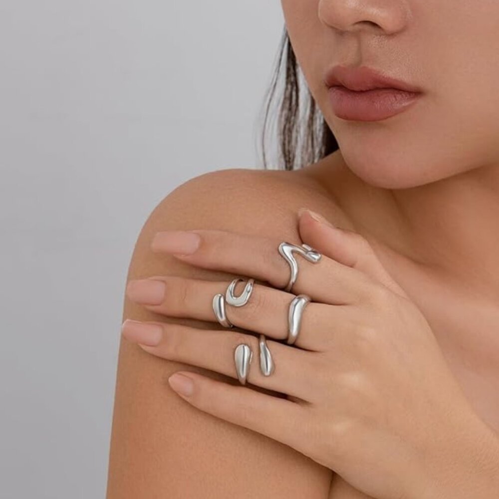 RINGS SET Stackable Rings Set for Women - Picture 3 of 6